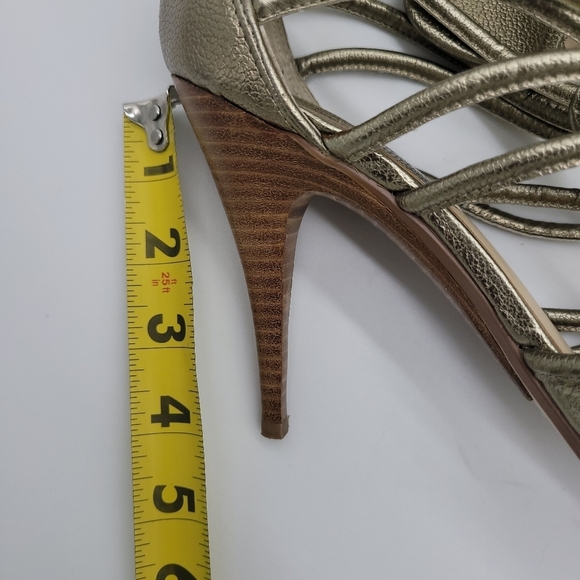 Max Studio Women's Strappy Sandal Heels Matte Gold Metallic Size 10M - Picture 5 of 12